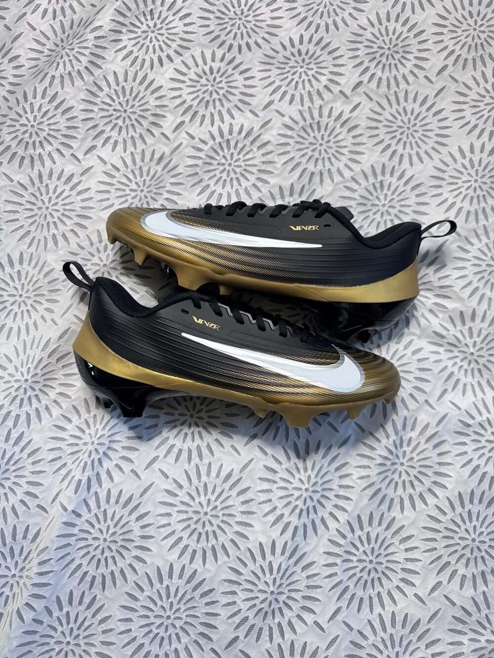 Nike Vapor Edge Speed 3 Football Cleats Black Metallic Gold 13M FB3303-003